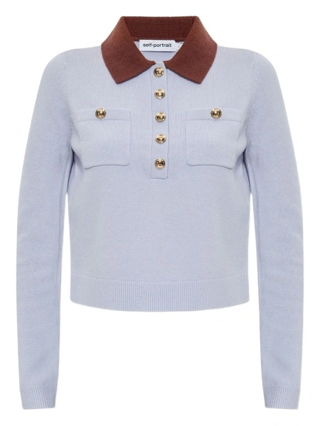 Tricou Polo Self-Portrait albastru