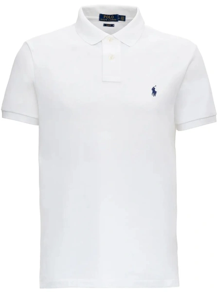 Tricou Ralph Lauren alb din bumbac 'Custom Fit'