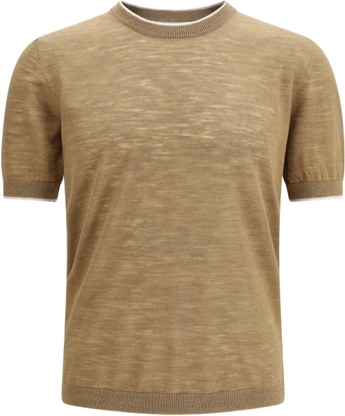 Tricou Short-sleeved linen blend Shirt