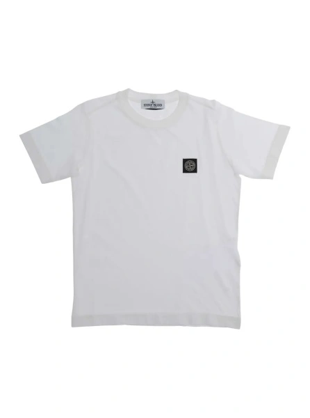 Tricou Stone Island alb din bumbac