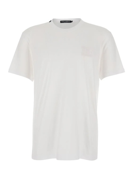 Tricou White T-shirt with DG Logo In Cotton for Men