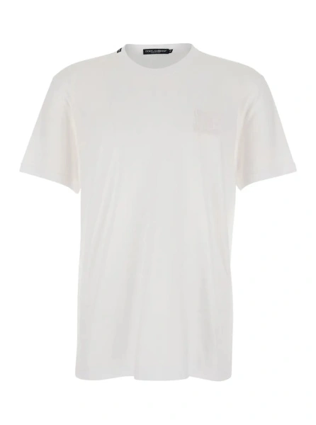 Tricou White T-shirt with DG Logo In Cotton for Men