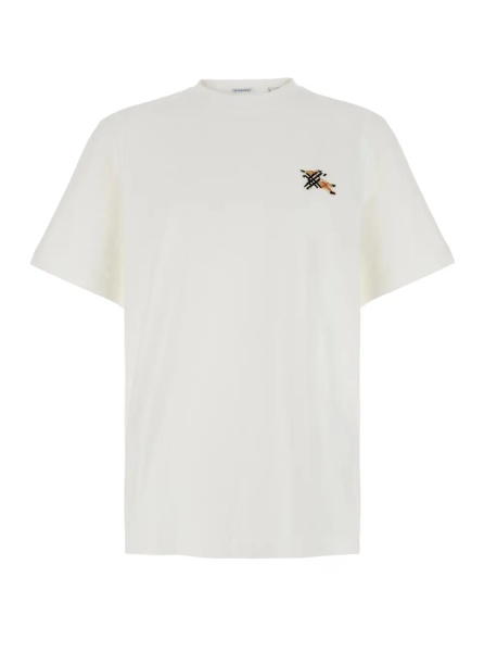 Tricou White T-shirt with embroidered EKD logo on the front in Cotton for men