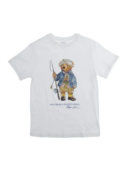Tricou White T-shirt with logo and short sleeves in Cotton Boy