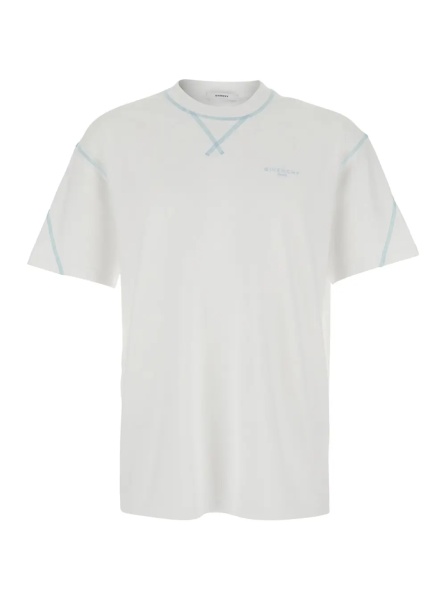 Tricou White T-shirt with Logo on front in Cotton for Men