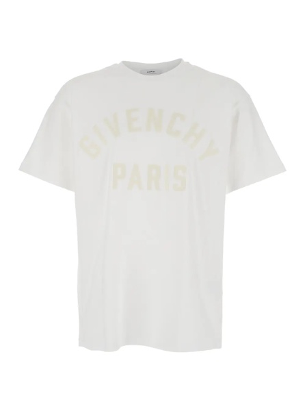 Tricou White T-Shirt with Maxi Logo on the Front for Men