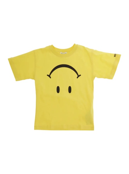 Tricou Yellow crew neck t-shirt with maxi print on the front in cotton boy