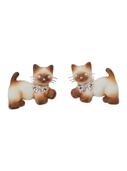 Accesorii KITTEN HAIR CLIP with elegant design and refined details in Fabric, brown color, unisex