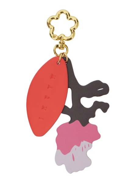 Accesorii Multicolor Key ring with logo plaque and charm in tech fabric for girls