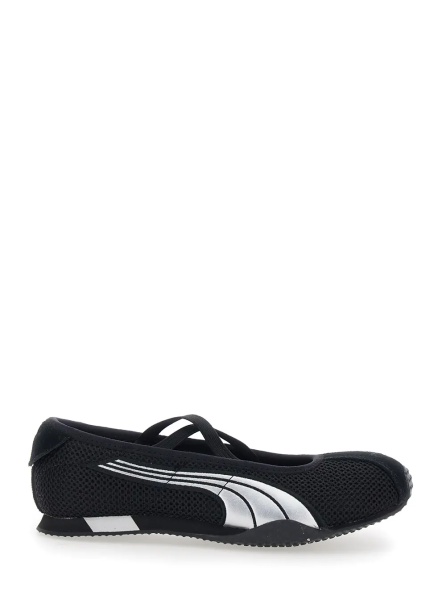 Balerini 'H Street' Black Ballet shoes with Logo on the Front and Side and Mesh Inserts in Tech Fabric for Women
