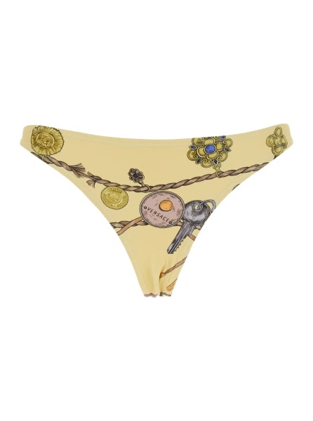 Bikini Yellow Bikini Brief with All-Over Jewels Print in Tech Fabric for Women