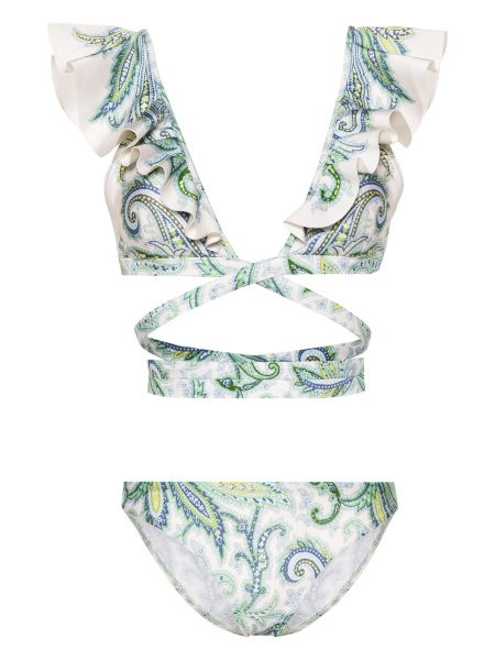 Bikini ZIMMERMANN verzi din elastan si poliamida