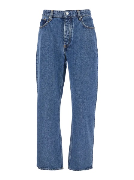 Blugi Blue Jeans with Belt Loops in Denim Man