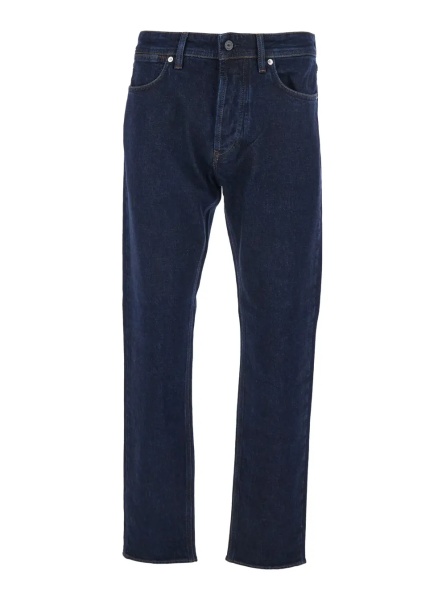 Blugi Blue Jeans with Logo Patch on the Back and Belt Loops in Stretch Denim for Men
