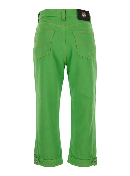 Blugi 'Capri' Green Five-Pocket Jeans with Medusa Patch on the Back In cotton for Women