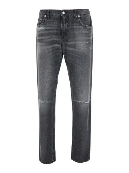 Blugi Dolce & Gabbana gri din denim