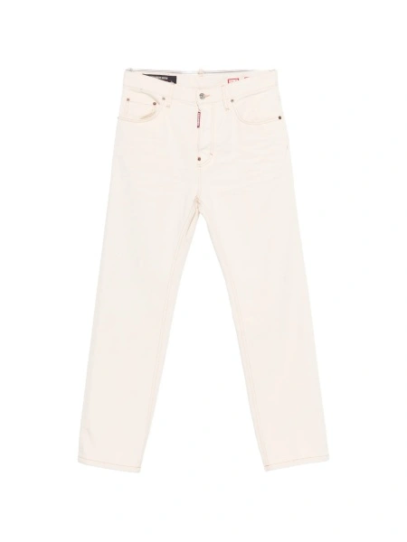 Blugi drepti DSQUARED2 albastri din spandex/elastan si polyester