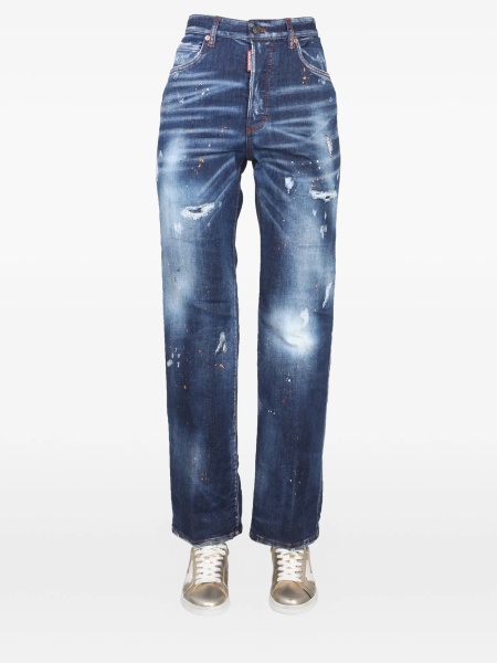 Blugi drepti DSQUARED2 albastri