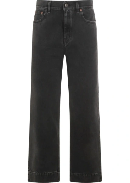Blugi High-Waisted Cropped Denim Jeans
