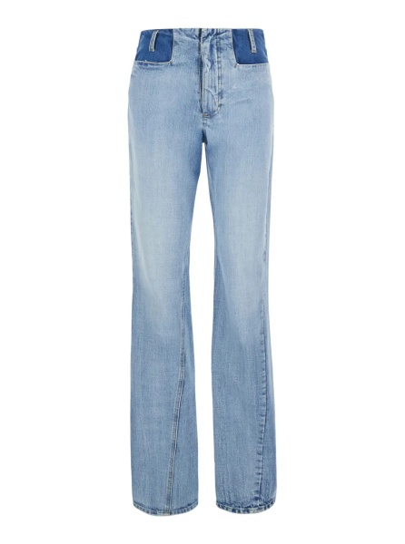 Blugi Light Blue Jeans with Contrasting Details on the Waist in Denim for Women