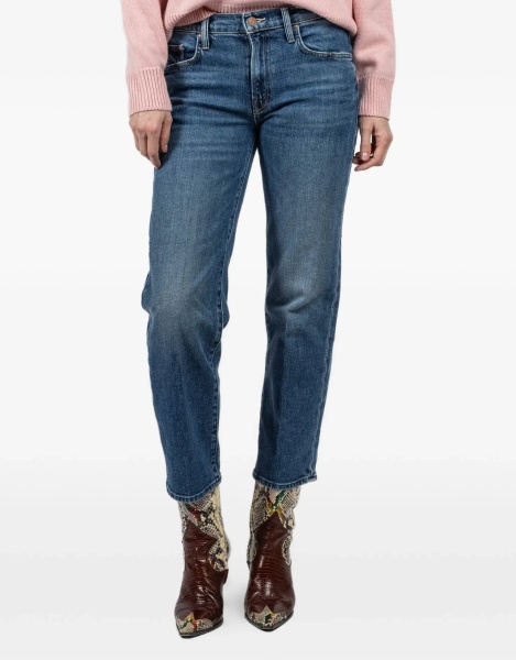 Blugi Mid Rise Rambler Zip Ankle Fray Jeans