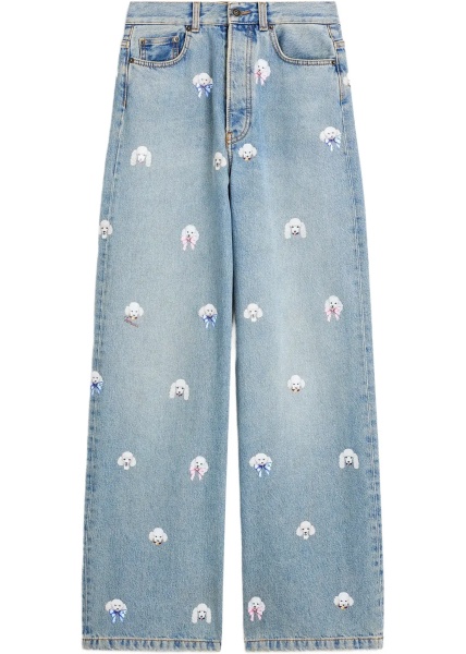Blugi Poodle-print baggy Jeans