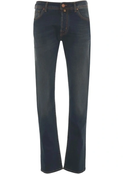 Blugi slim fit Jacob Cohen albastri din bumbac