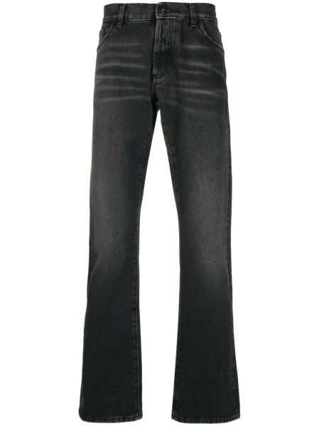 Blugi slim fit Marcelo Burlon negri din polyester si bumbac