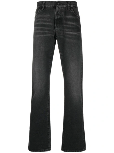 Blugi slim fit Marcelo Burlon negri din polyester si bumbac