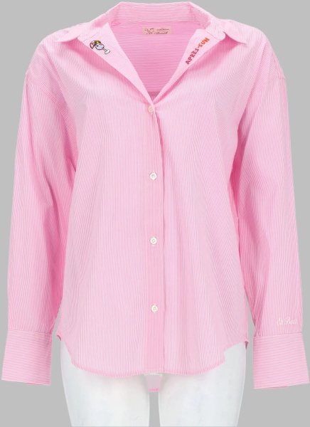 Bluza Camicia A Righe Con Ricamo