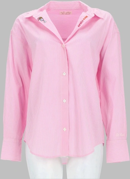 Bluza Camicia A Righe Con Ricamo
