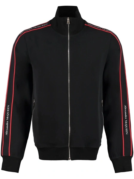 Bluza de trening Alexander McQueen neagra din bumbac si poliamida