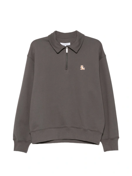 Bluza de trening MAISON KITSUNÉ gri din bumbac organic