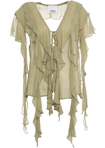 Bluza Silk blouse with ruffles