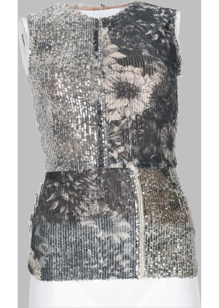Bluza Top Floreale Con Paillettes