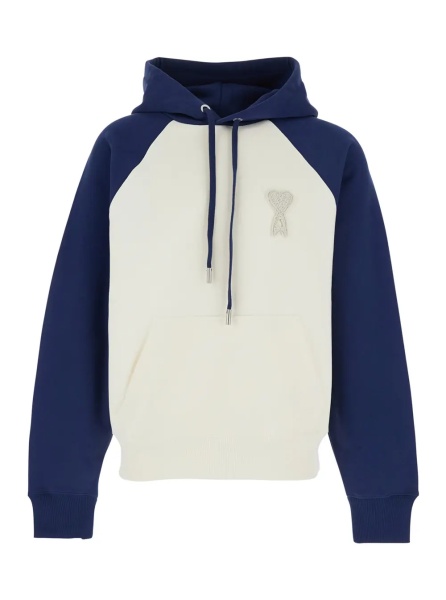 Bluza trening BOXY FIT HOODIE WITH AMI DE COEUR KNITTED PATCH