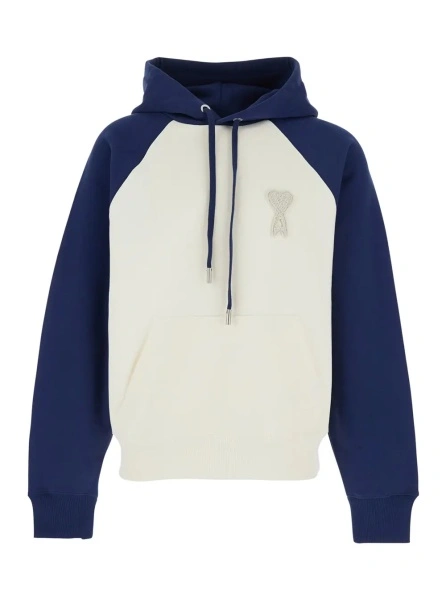 Bluza trening BOXY FIT HOODIE WITH AMI DE COEUR KNITTED PATCH