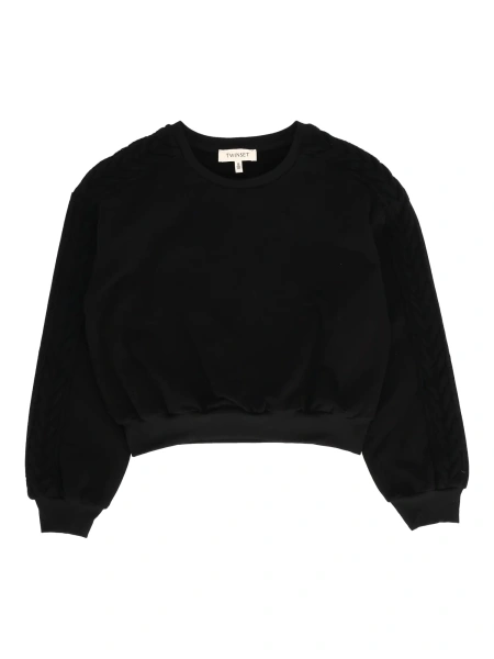 Bluza trening Cable-knit detail crewneck sweatshirt