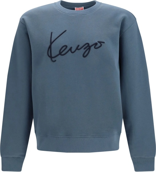 Bluza trening Kenzo signature embroidered cotton Sweatshirt