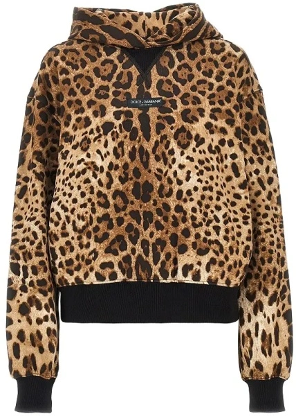 Bluza trening Leo-print hoodie