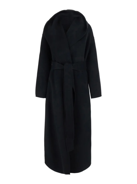 Bluza trening TOTÊME Hoodie belted coat with belt and hood Black Woman