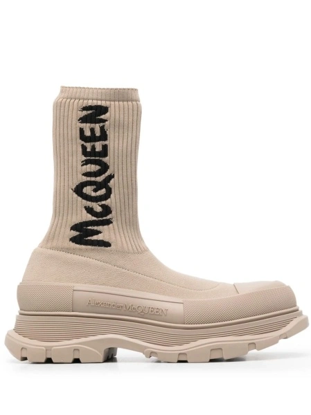 Bocanci Alexander McQueen neutri din material textil