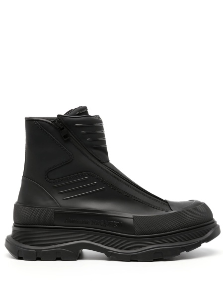Bocanci Alexander McQueen tread slick negri din piele