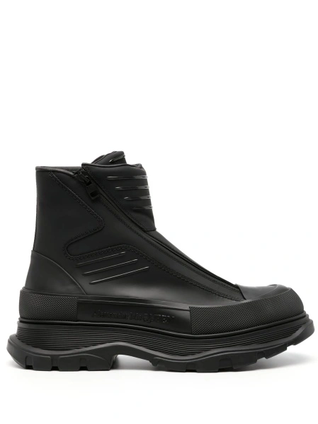 Bocanci Alexander McQueen tread slick negri din piele