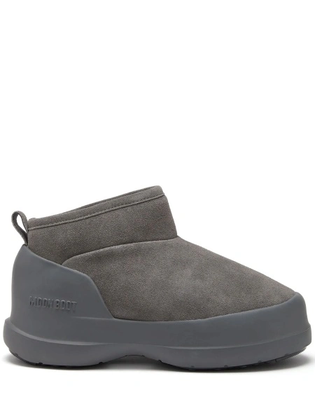 Bocanci Moon Boot gri din piele intoarsa