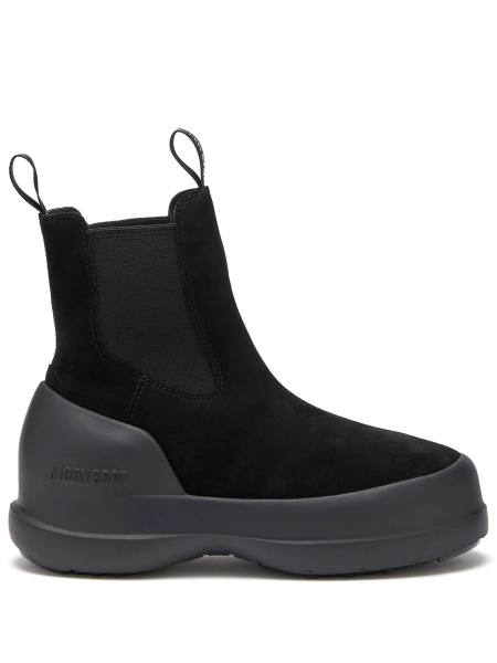 Bocanci Moon Boot negri din piele intoarsa si polyester