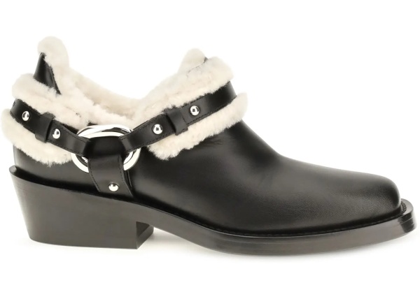 Bocanci Shearling trim biker ankle Boots