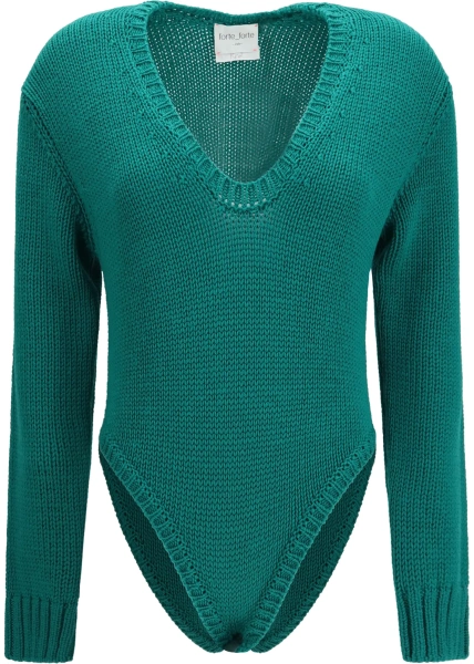 Body-uri Cable-knit wool Bodysuit