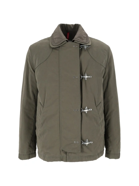 Bomber jacket Fay verde din bumbac si poliamida