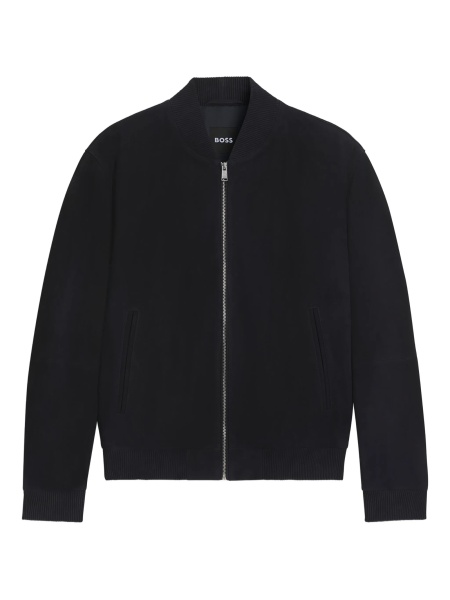 Bomber jacket Hugo Boss albastra din piele